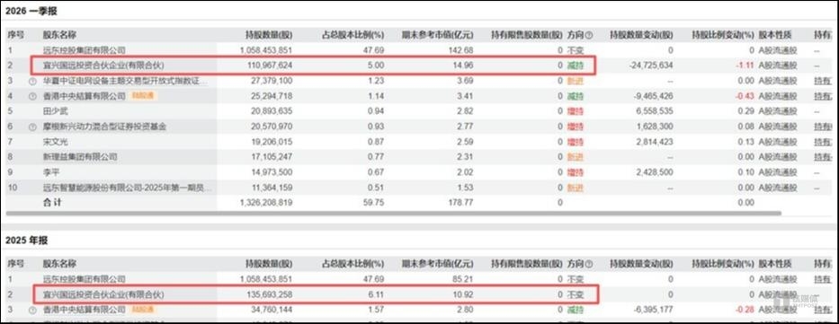 宜兴国远投资持股数变化