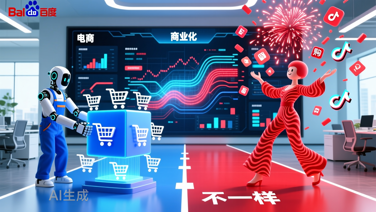 电商合并商业化，百度抖音不一样