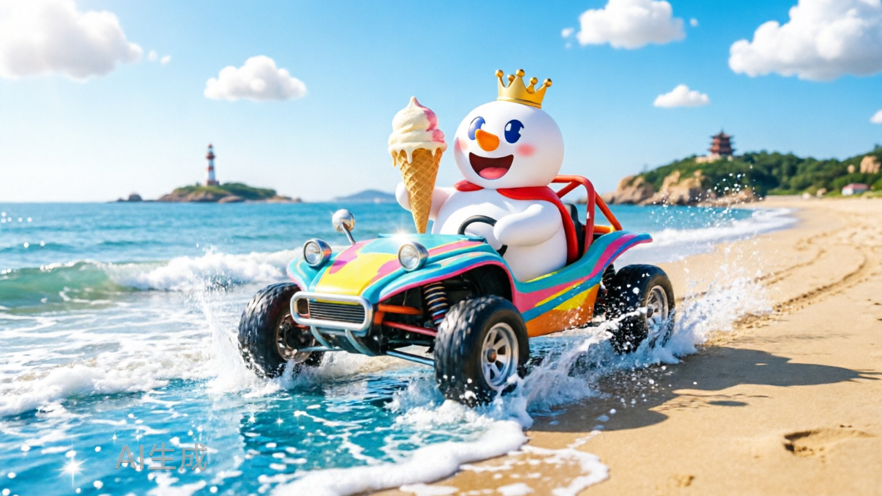 载着雪王「飙车」，殴打威海海水，文旅短视频版本大更新
