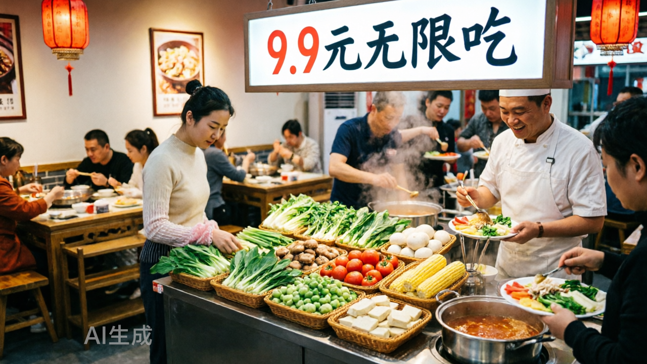 9.9元无限吃，火锅店为什么都抢着卖自助蔬菜？