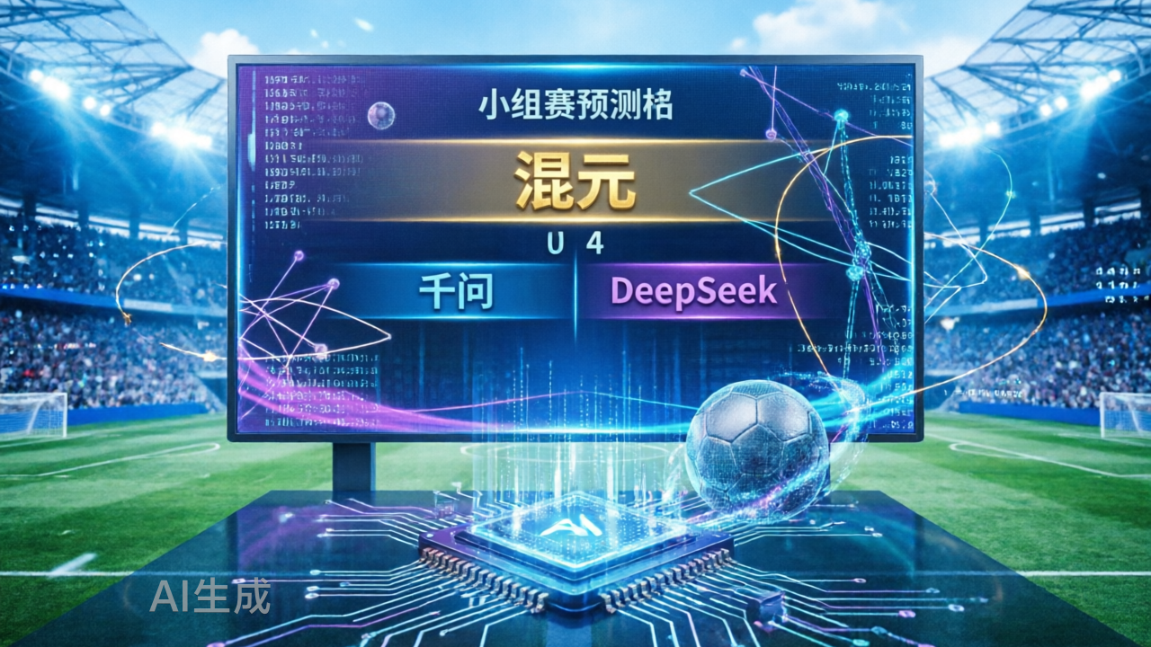 AI预测世界杯小组赛：混元第一，千问、DeepSeek打平