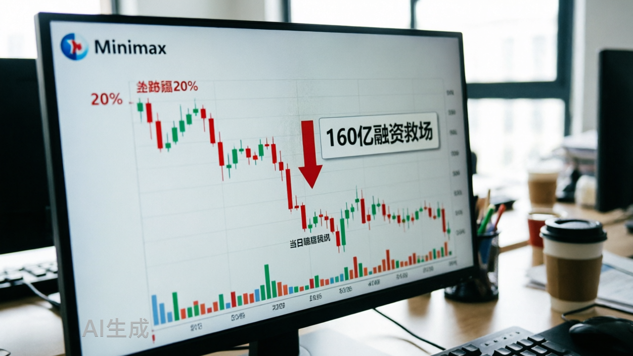 MiniMax解禁暴跌20%，160亿融资救场