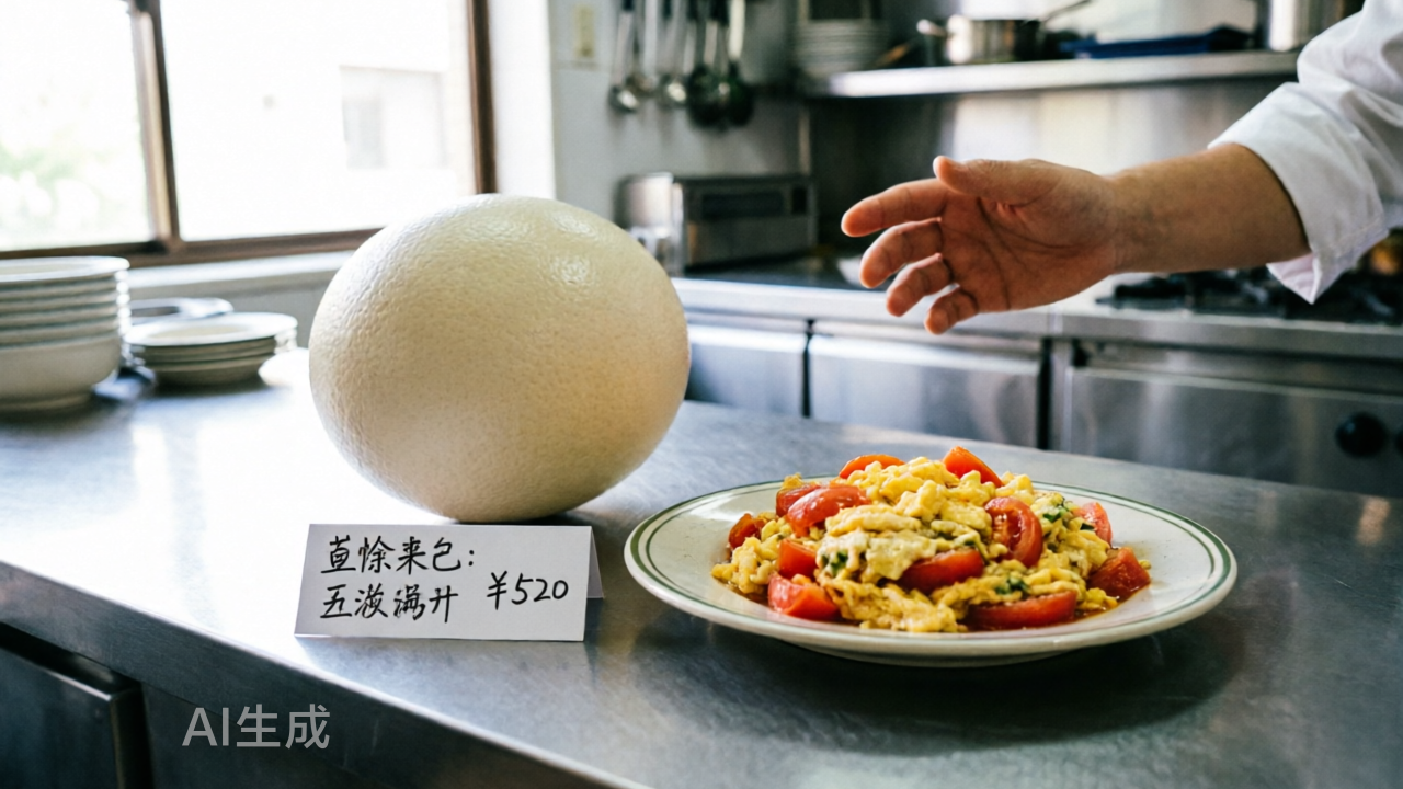 用颗“鸵鸟蛋”，一盘番茄炒蛋就敢卖520？