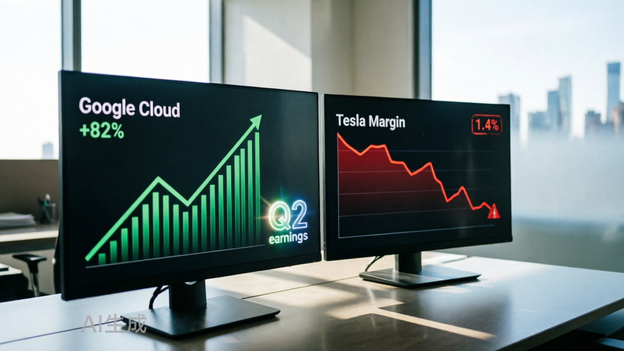 Q2财报：谷歌云大涨82%，特斯拉利润率只剩1.4%