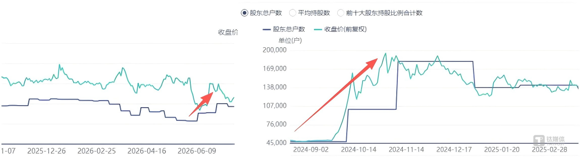 两次股东数量急剧增加