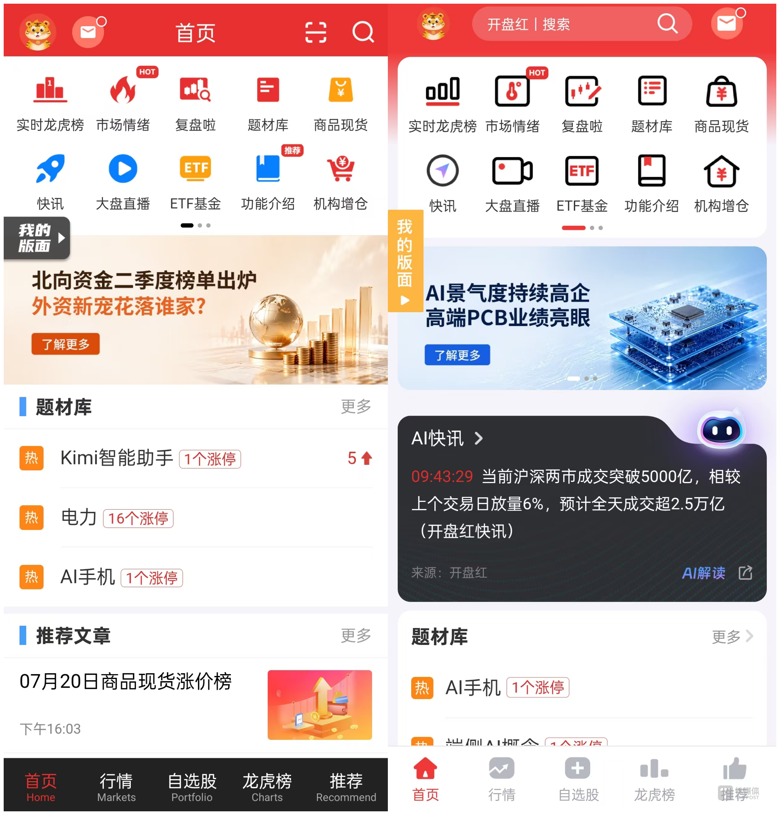 开盘啦VS开盘红，主页高度相似