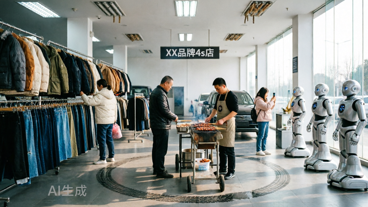 4S店集体“爆改”：卖车亏百万，如今改卖服装、烧烤与人形机器人
