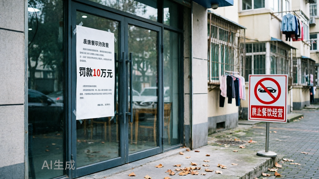 变天，住宅楼下开餐馆，最高罚10万
