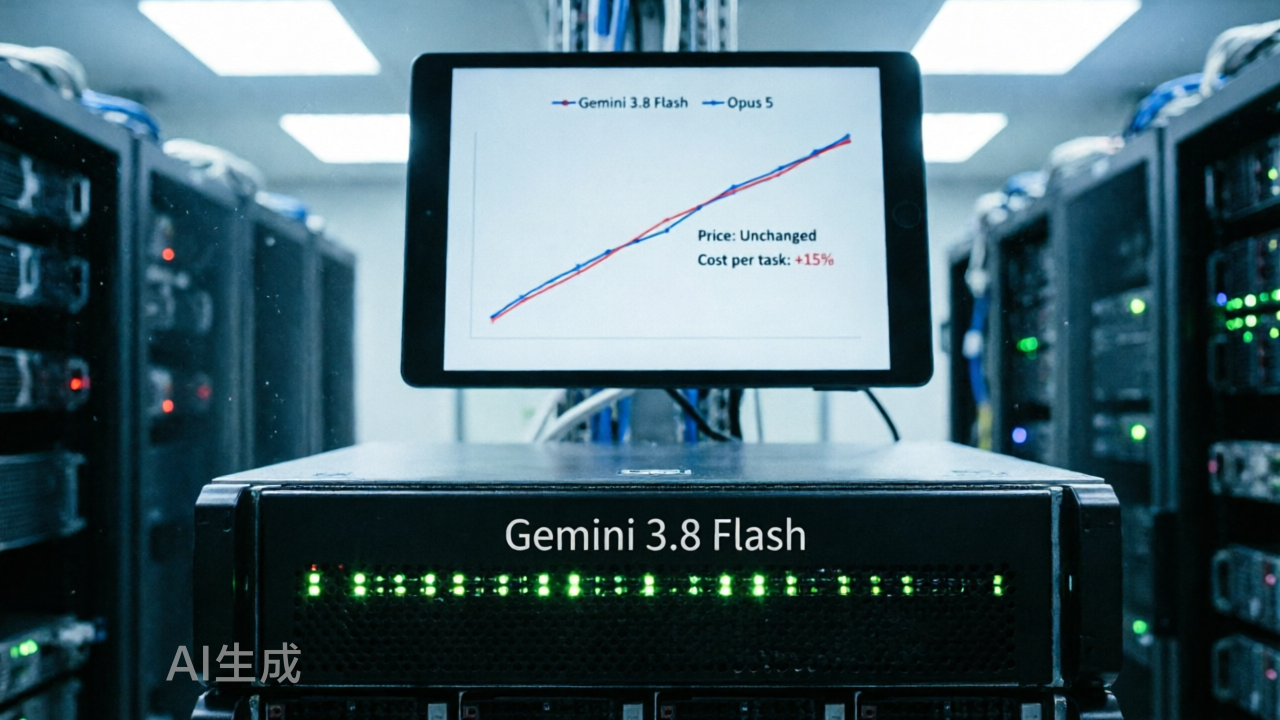 Gemini 3.8 Flash上线：性能接近Opus 5，价格不变但任务更贵