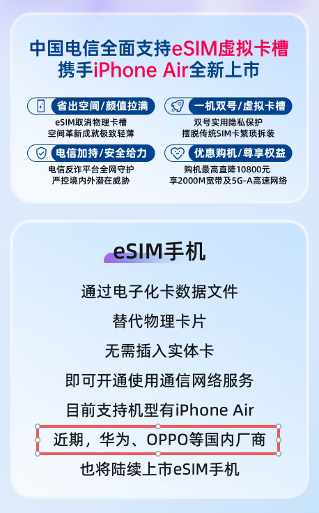 继iPhone后，华为等厂商将发布eSIM机型