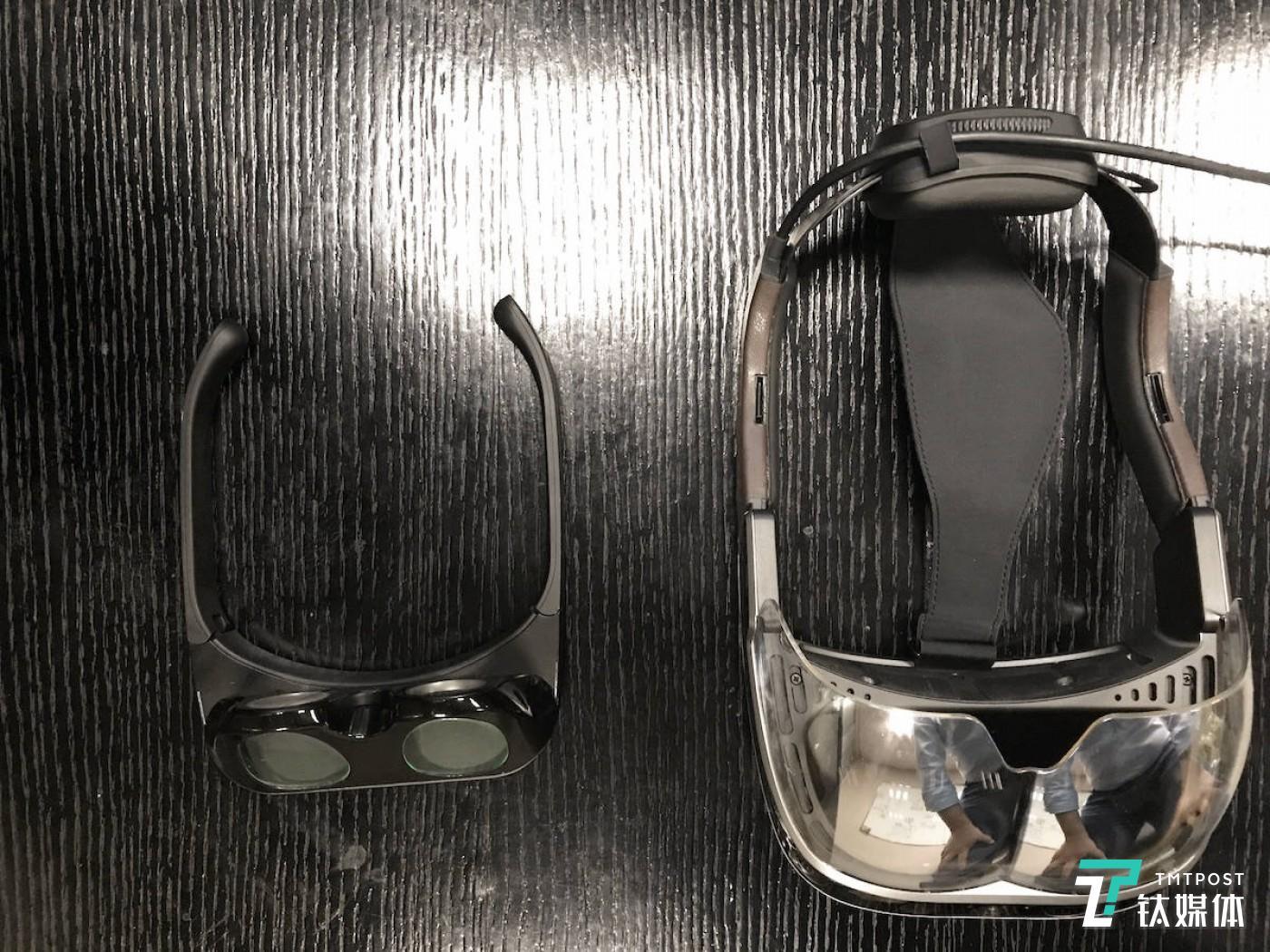 蚁视 Mix 原型机与 Meta Glass 大小对比