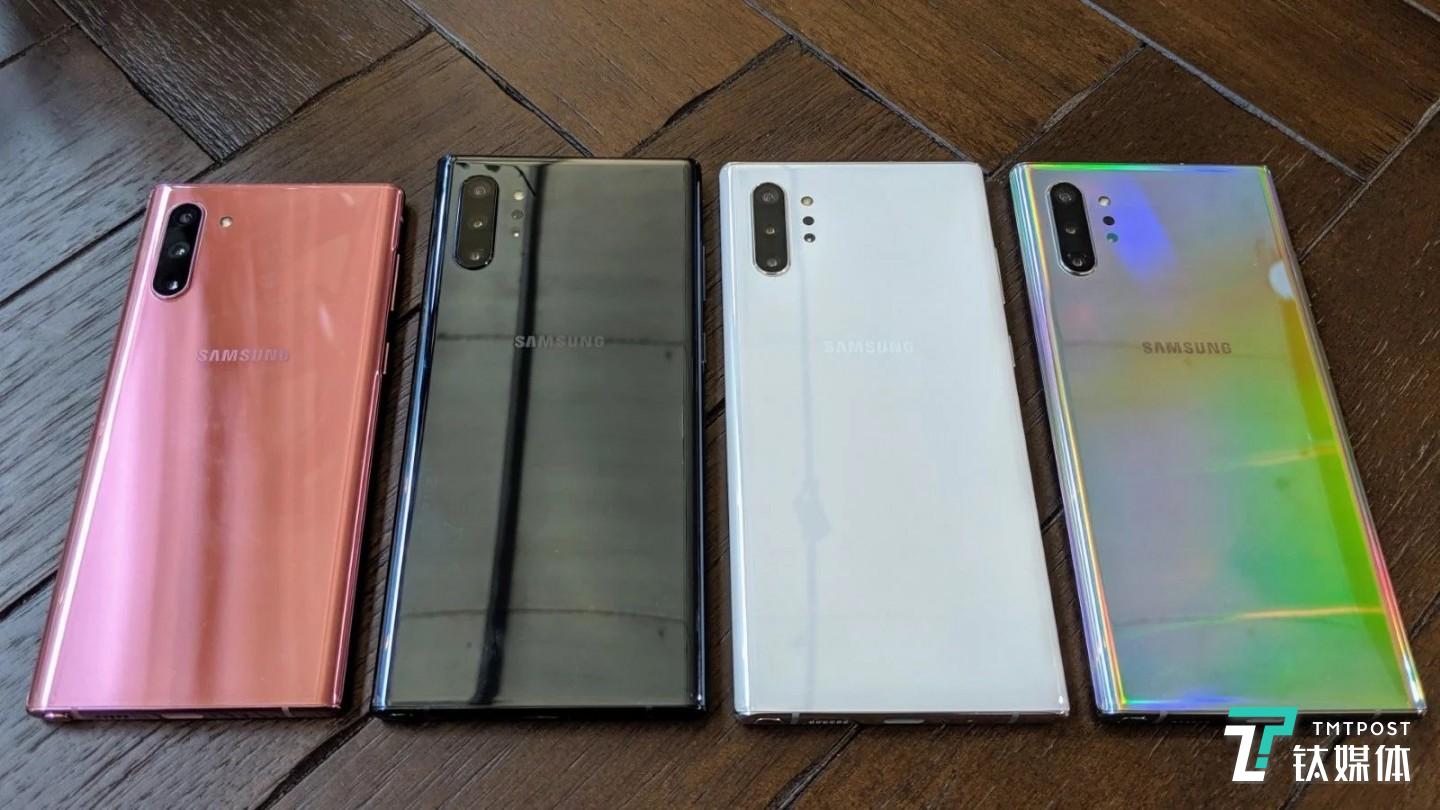 三星 Note 10 系列手机大小比较