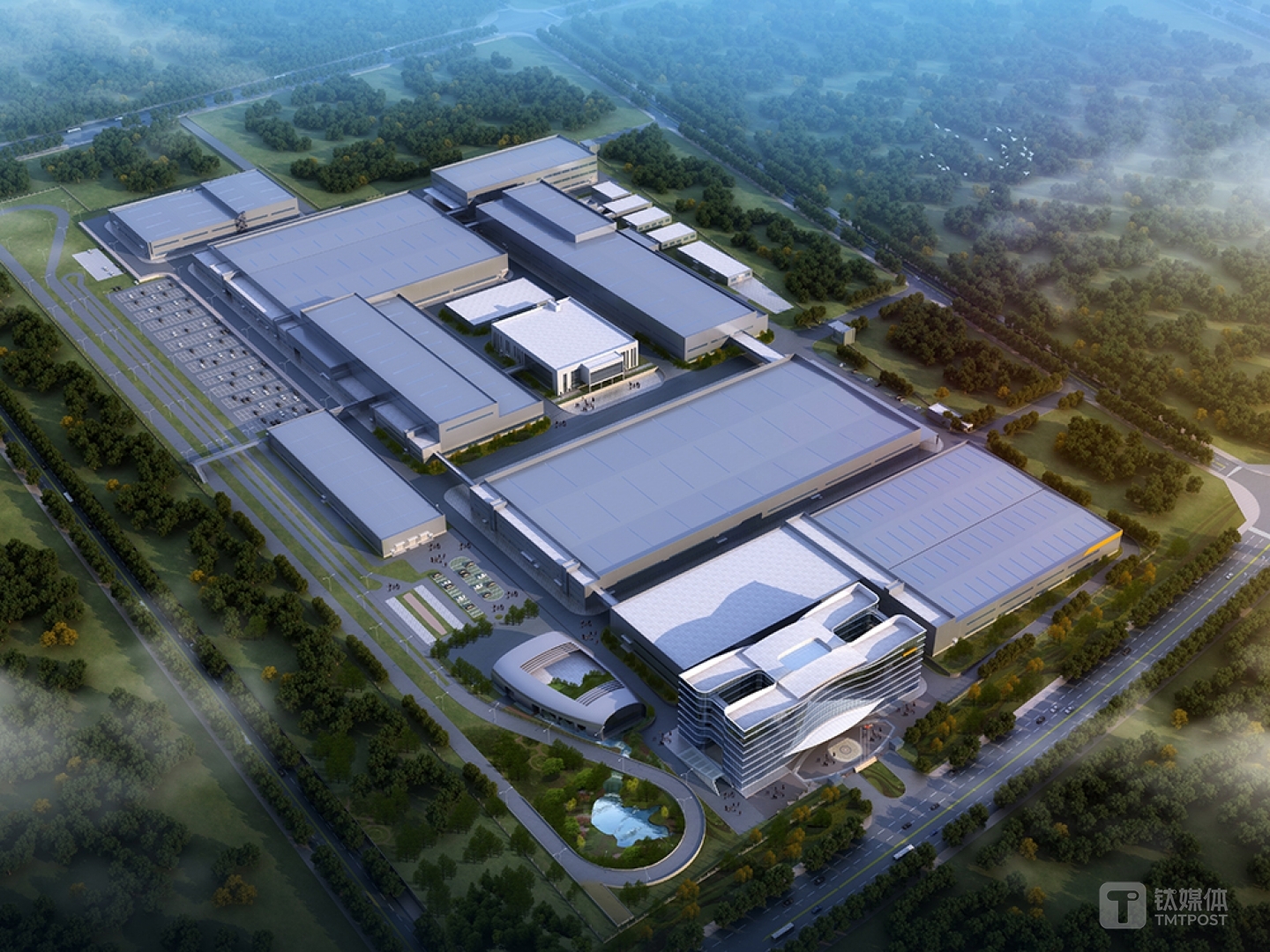 奇点智能新能源汽车产业园渲染图