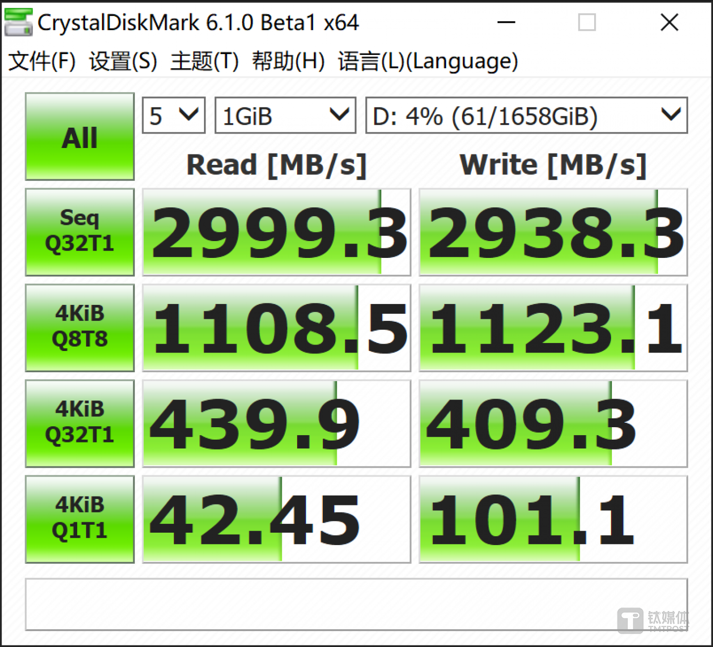 ENVY 15硬盘读写速度测试