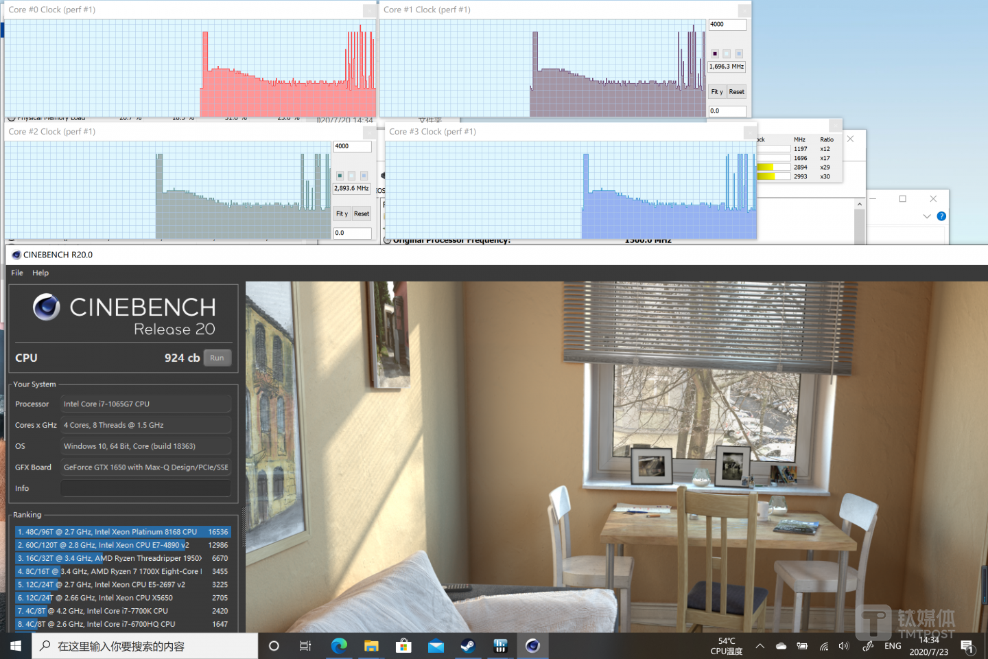 CineBench R20跑分结果