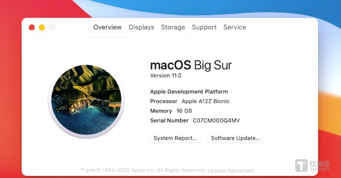 展示用的Mac也是采用的A12Z处理器