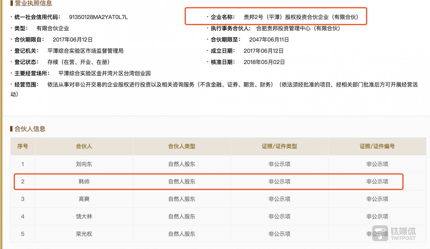 贵邦资本出资人韩帅，也是Roadstar天使投资方