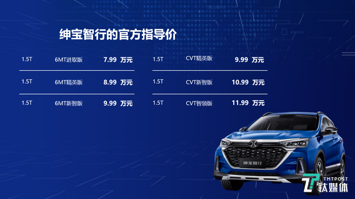 北汽绅宝智行售价