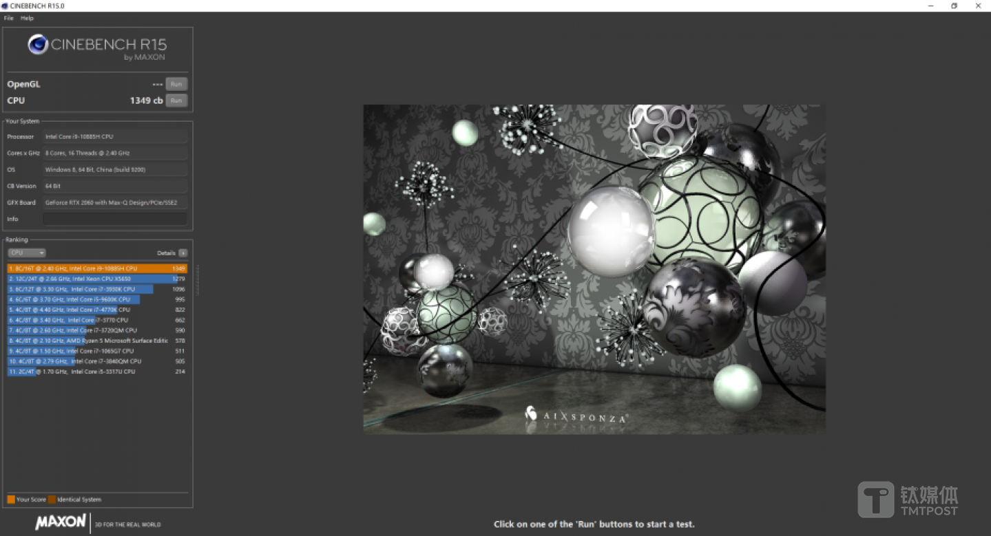 Cinebench R15跑分