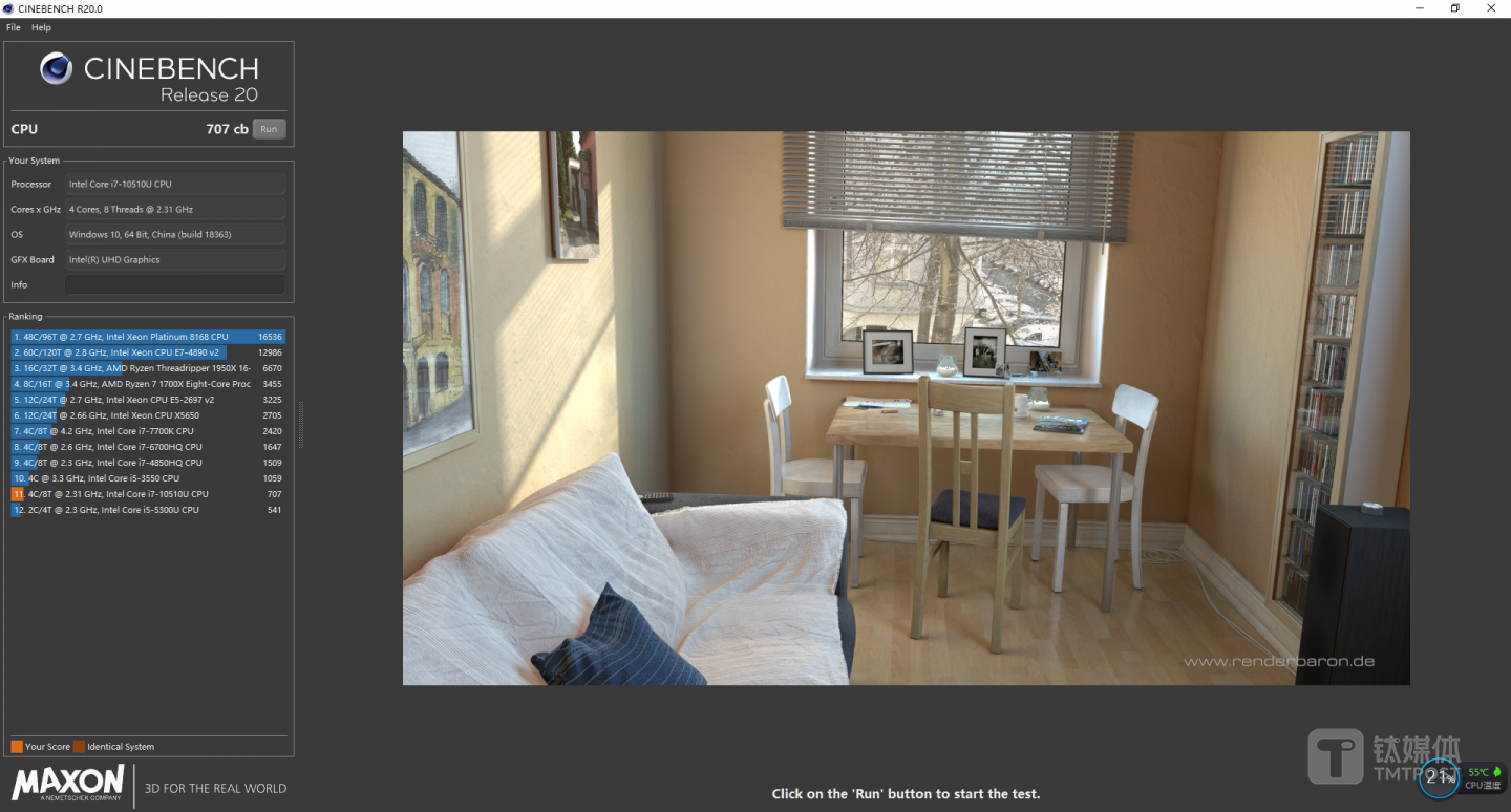 Cinebench R2数据表现