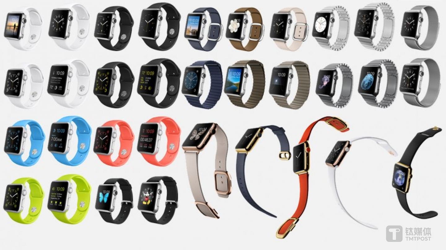 不同版本的 Apple Watch