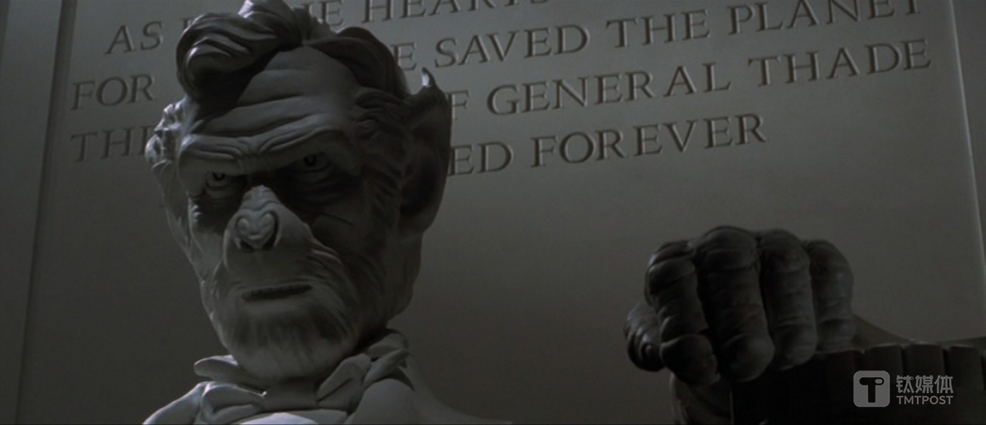 当林肯雕像在科幻世界线中被置换为人猿，这样的结局充满了颠覆性 来源：collider