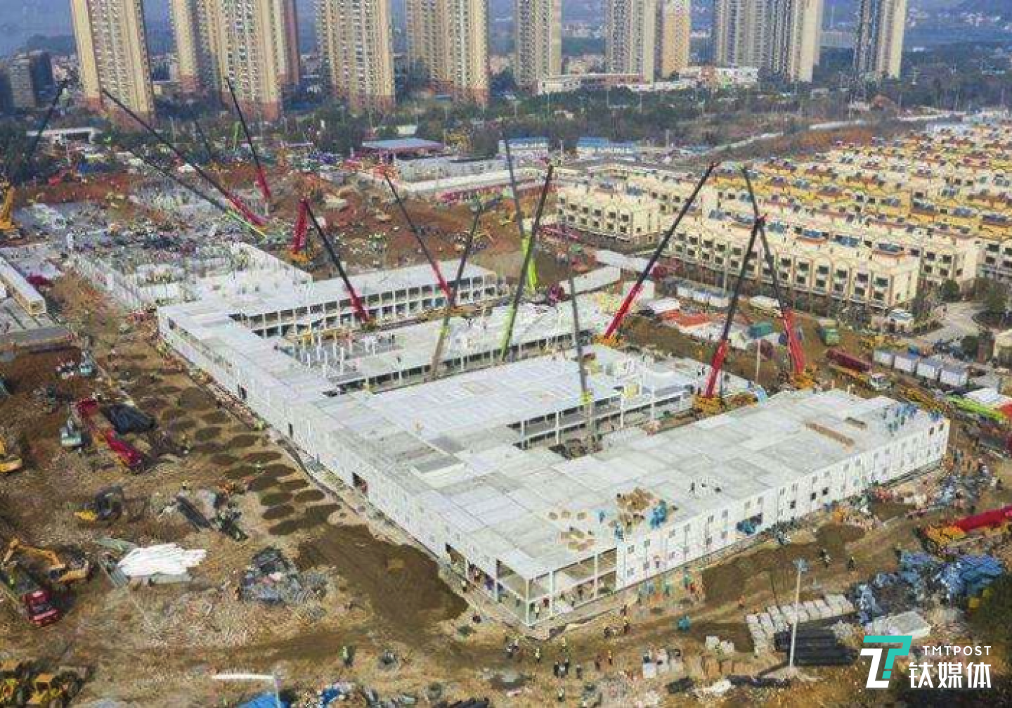 火神山医院施工现场航拍