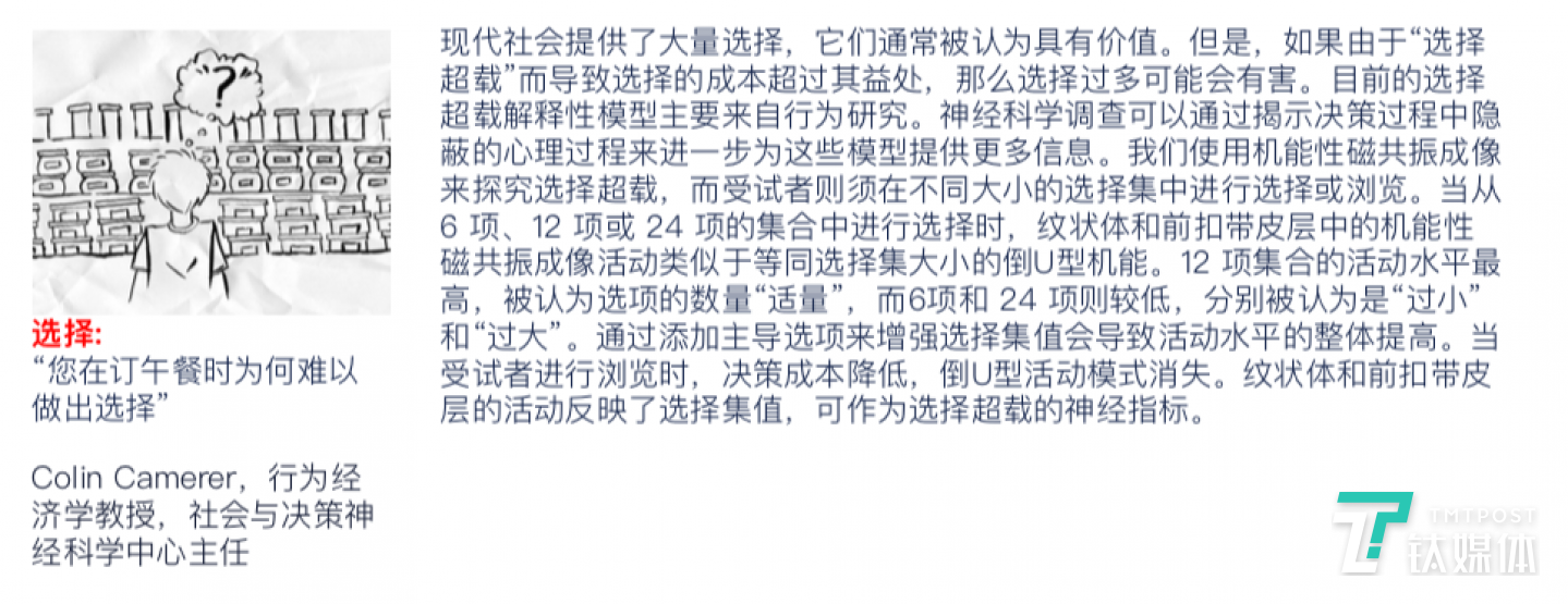 选择午餐时为何难以抉择？（来源：TCCI2018年度报告）