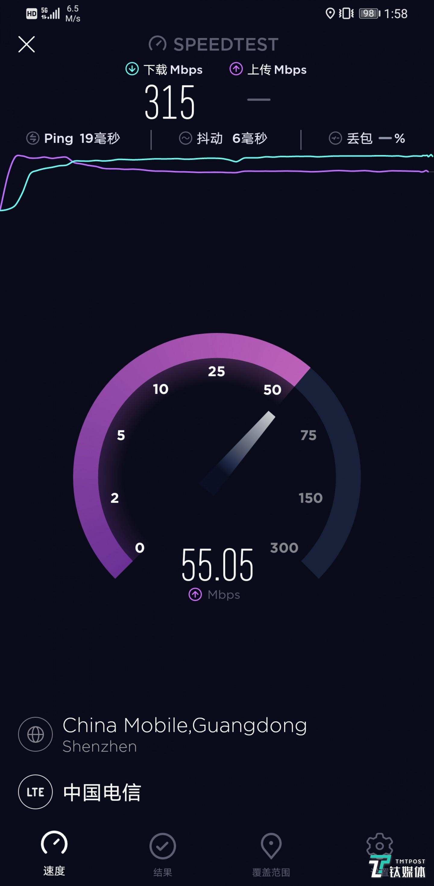 既然是 5G 芯片，那不妨测个速