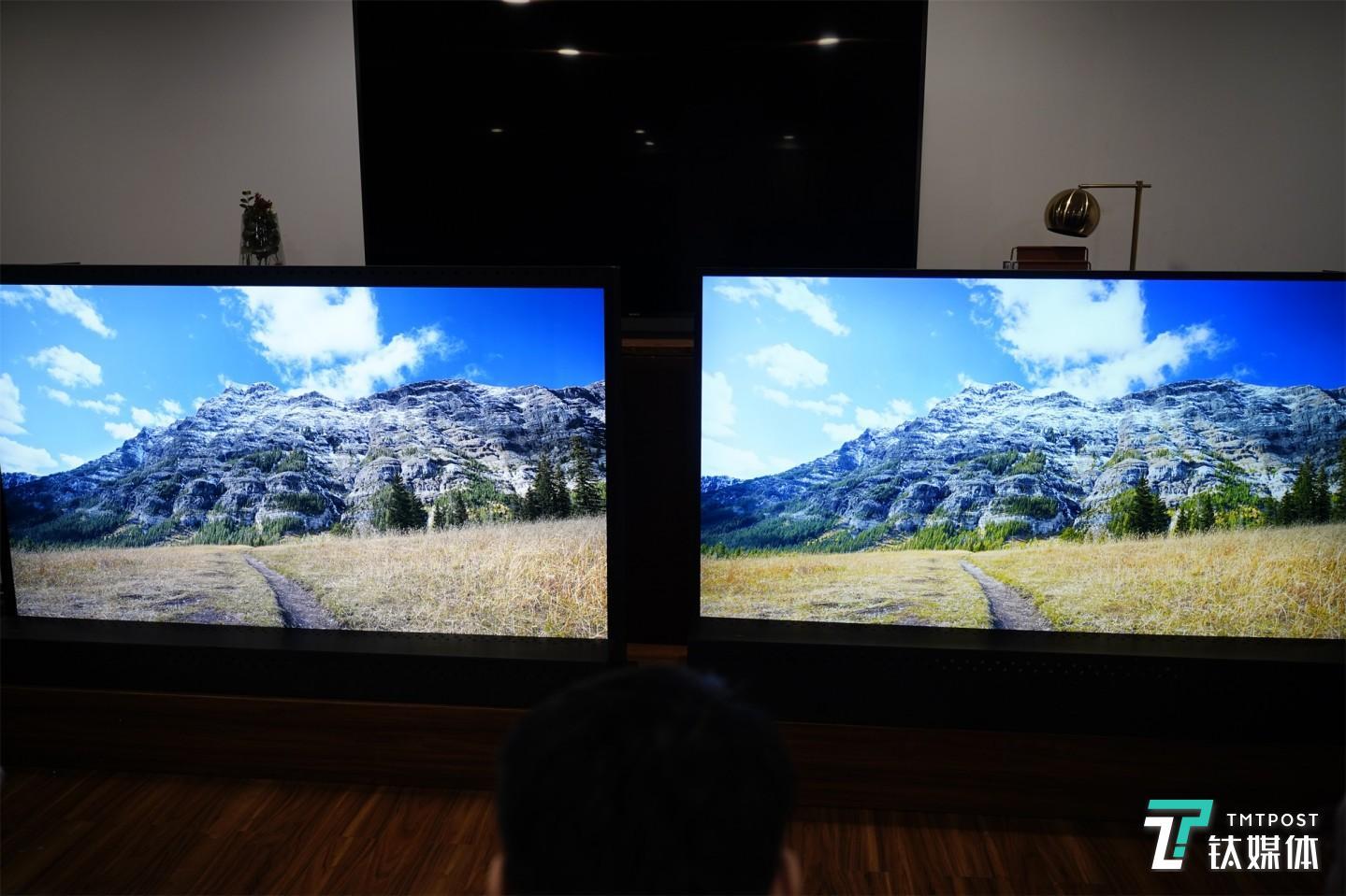 8K电视对比,左三星Q900 右索尼Z9G