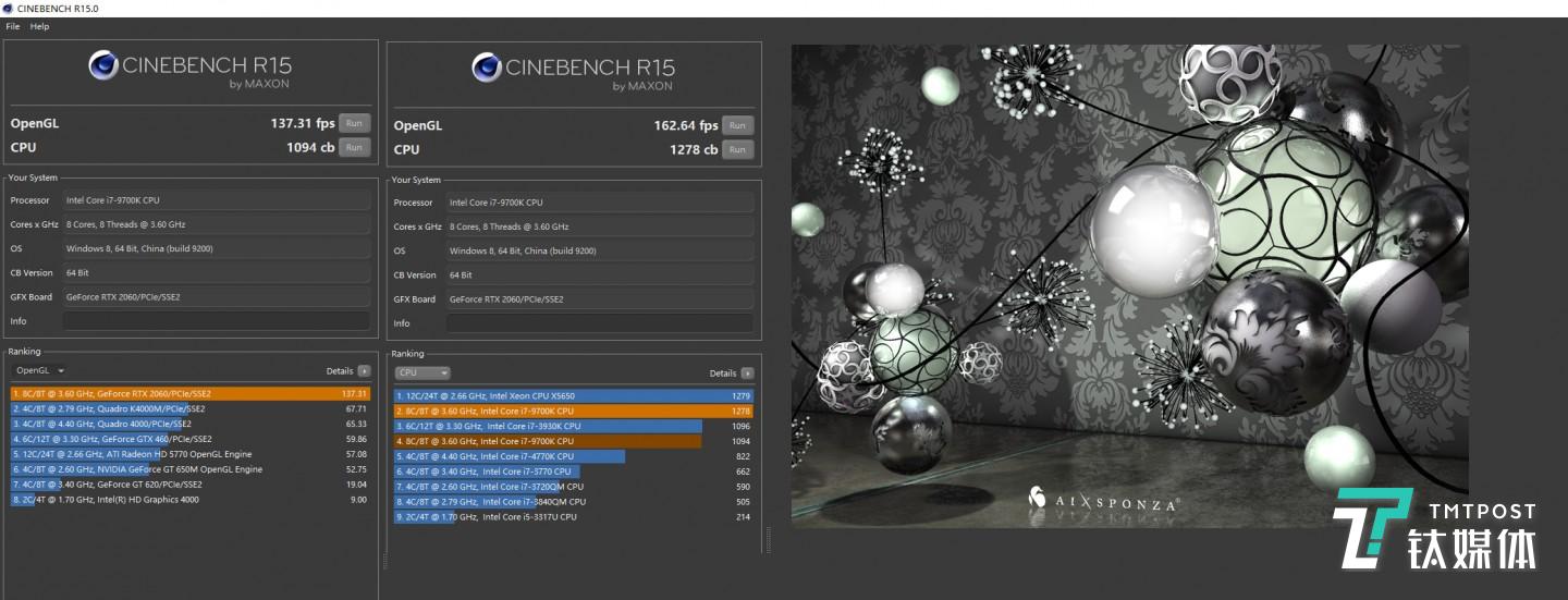 CineBench R15跑分测试