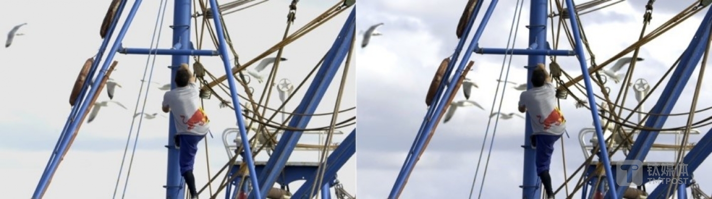 画面算法优化对比：未开启优化（左）开启优化后（右）