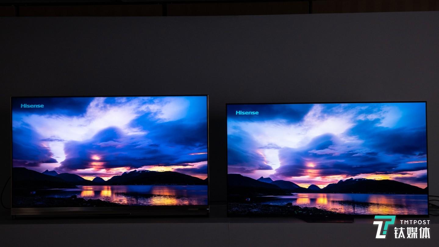 明暗场景对比（左为叠屏，右为OLED）