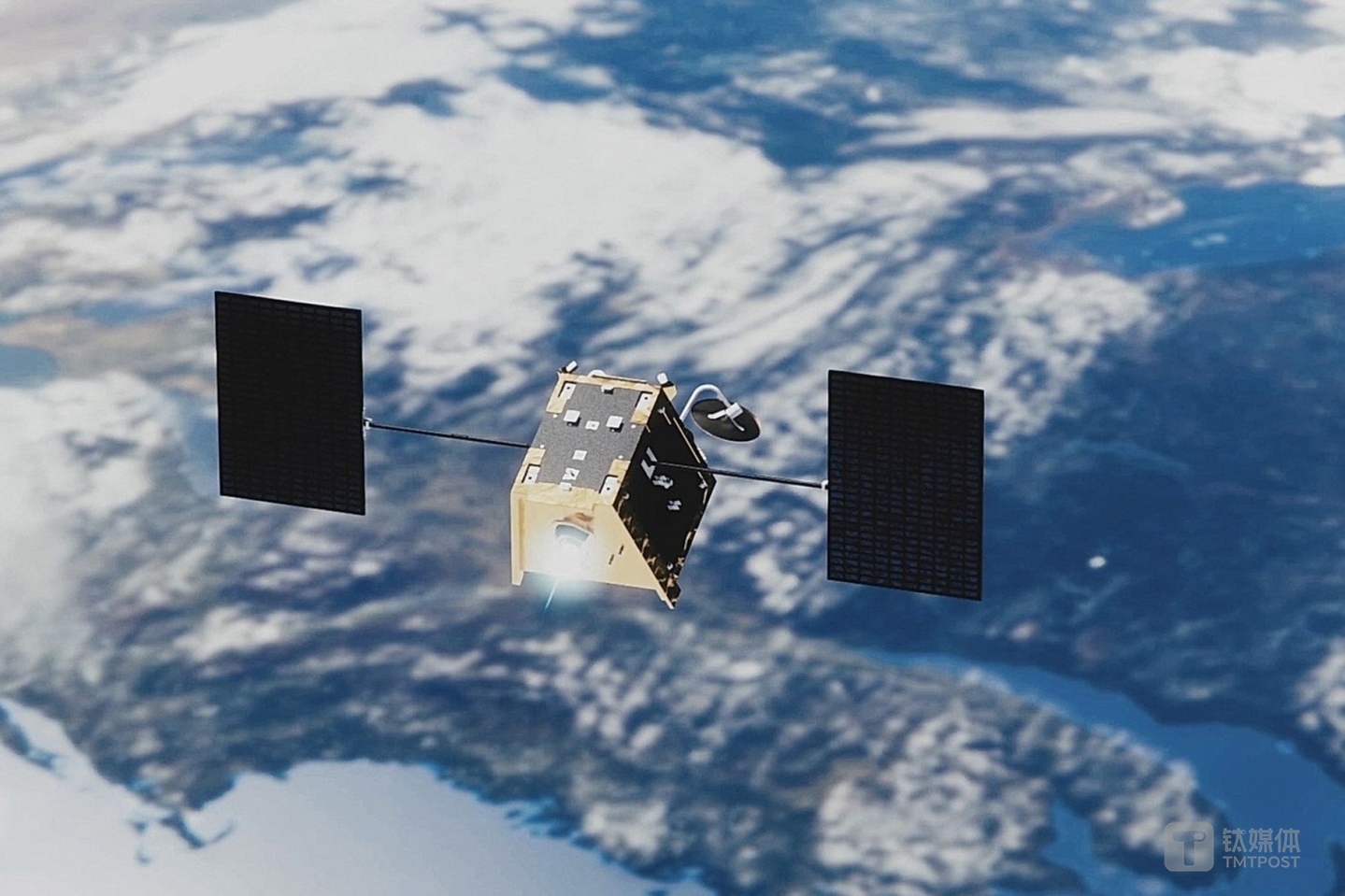 one of OneWeb&rsquo;s satellites might look like in space