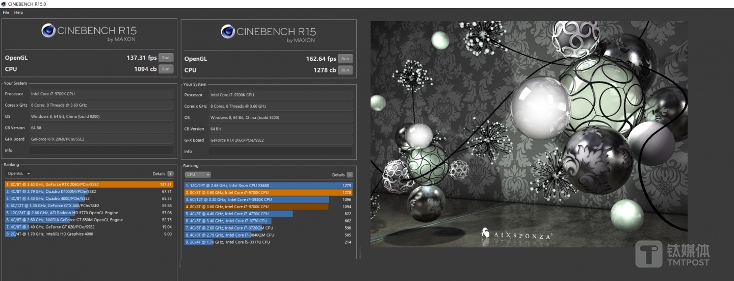 CineBench R15跑分测试