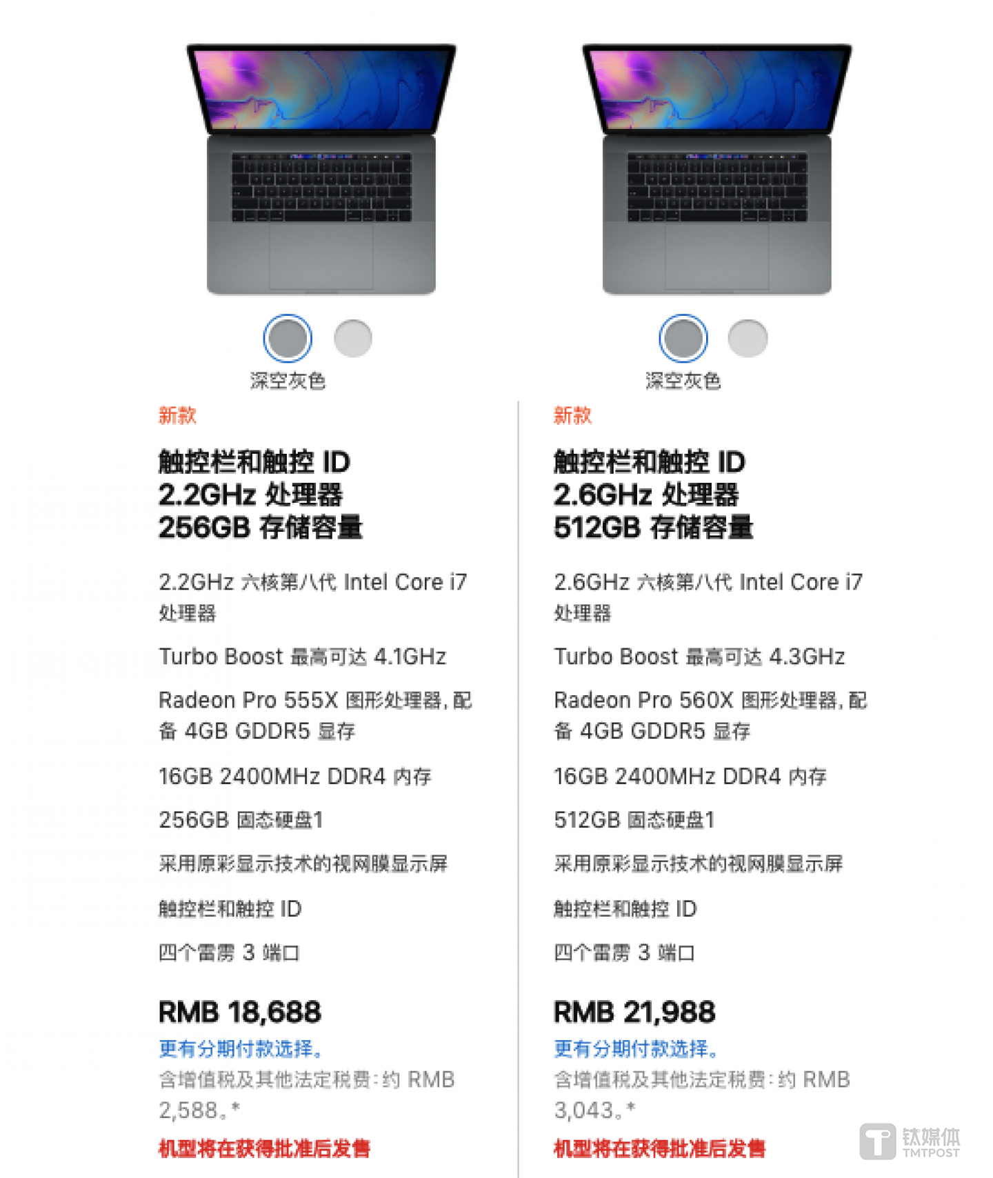 苹果新15寸Macbook Pro官网售价
