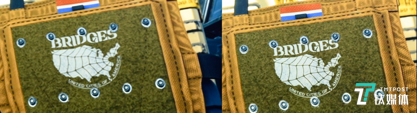 左侧4K局部放大与右侧8K局部放大