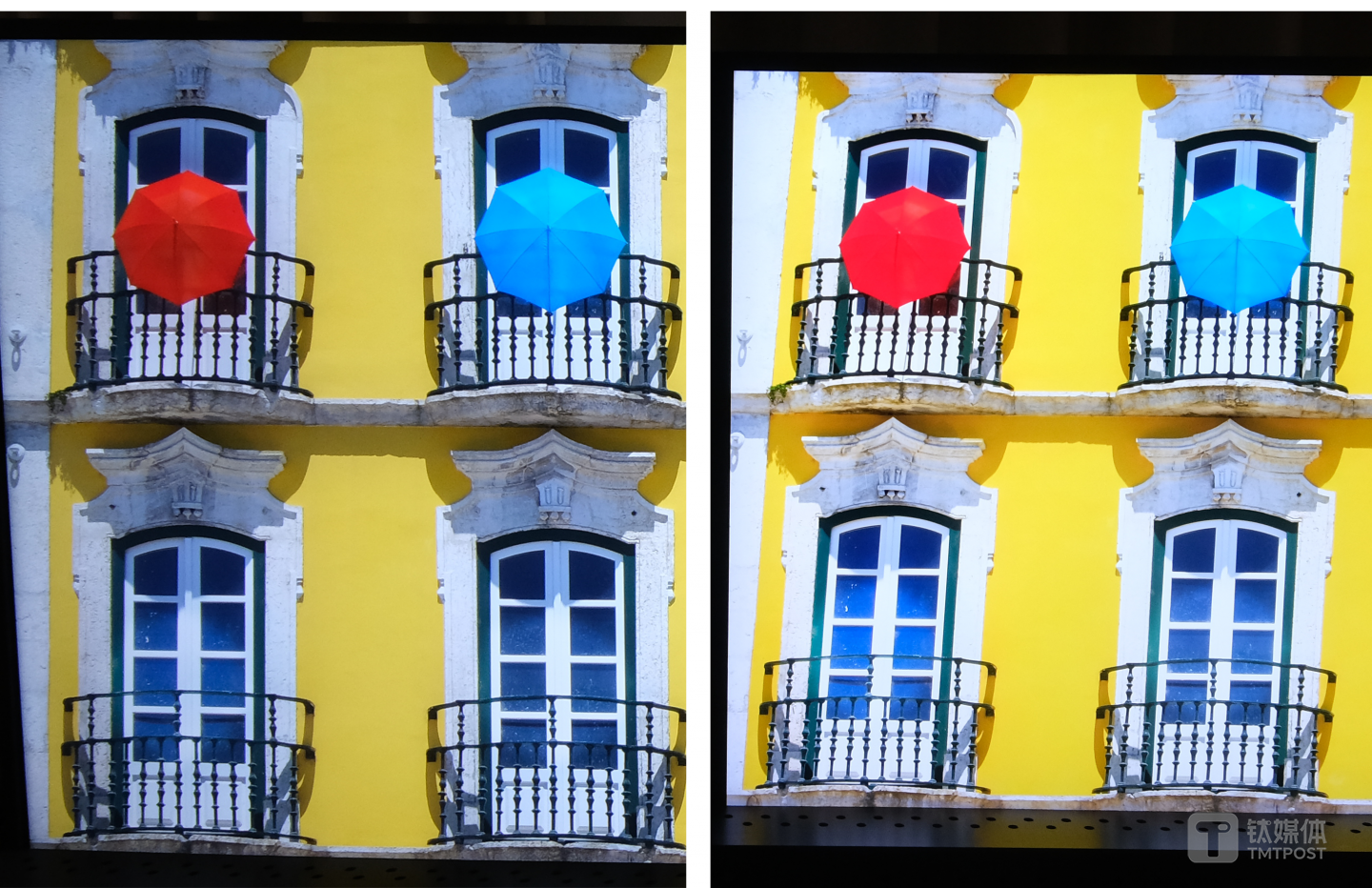 放大对比，可以看到在细节处理上的差异