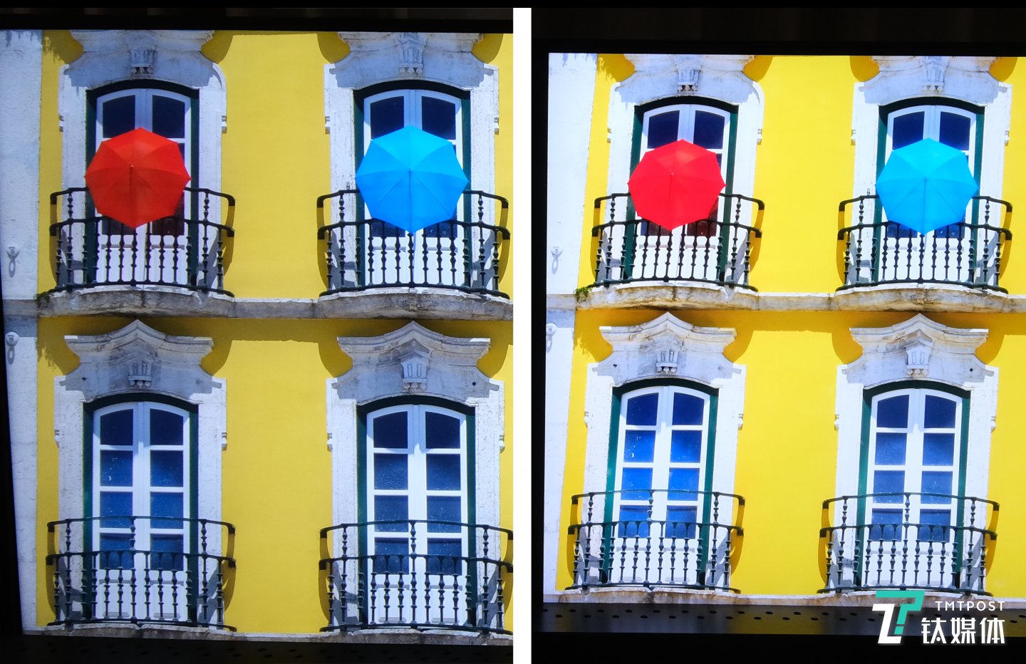 放大对比,可以看到在细节处理上的差异