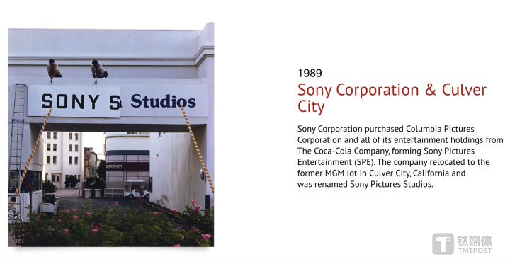 1989年，索尼公司从可口可乐手中买下哥伦比亚影业，图片来自索尼影业官网